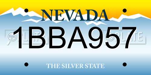 1BBA957 Nevada License Plate