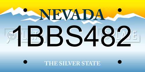 1BBS482 Nevada License Plate