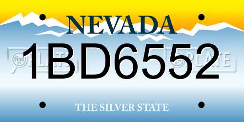 1BD6552 Nevada License Plate
