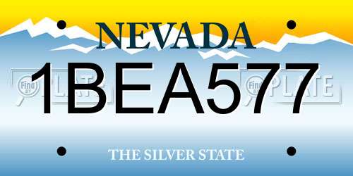 1BEA577 Nevada License Plate