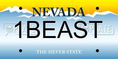 1BEAST Nevada License Plate