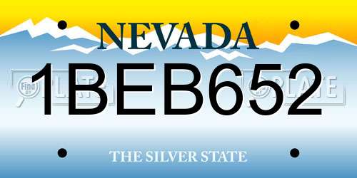 1BEB652 Nevada License Plate