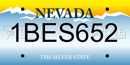 1BES652 Nevada License Plate