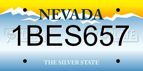 1BES657 Nevada License Plate