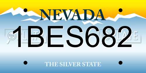 1BES682 Nevada License Plate