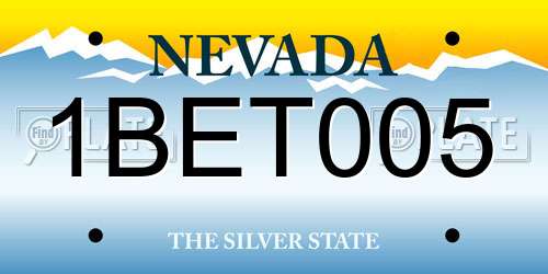 1BET005 Nevada License Plate