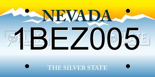 1BEZ005 Nevada License Plate
