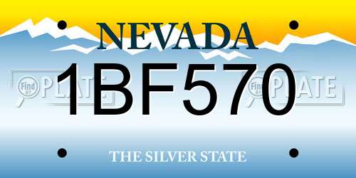 1BF570 Nevada License Plate