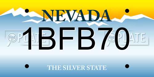 1BFB70 Nevada License Plate