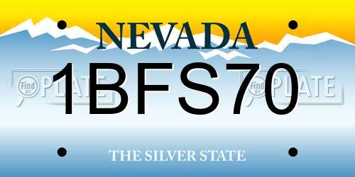 1BFS70 Nevada License Plate