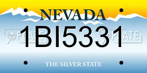 1BI5331 Nevada License Plate