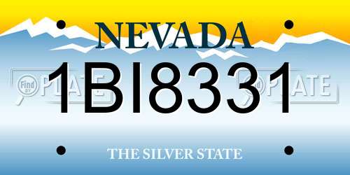 1BI8331 Nevada License Plate