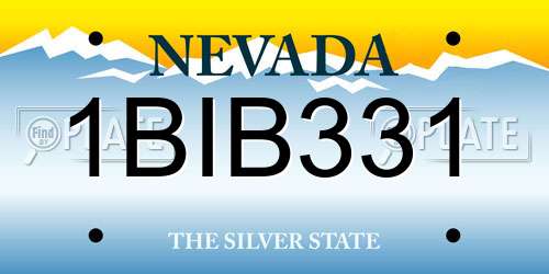 1BIB331 Nevada License Plate