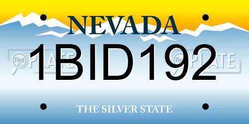 1BID192 Nevada License Plate