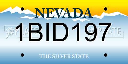 1BID197 Nevada License Plate