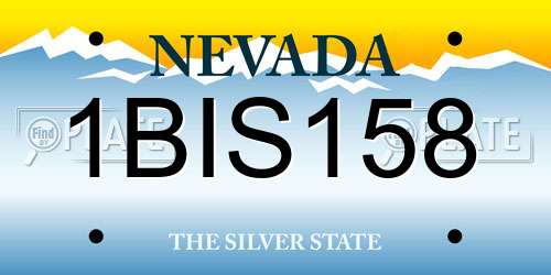 1BIS158 Nevada License Plate