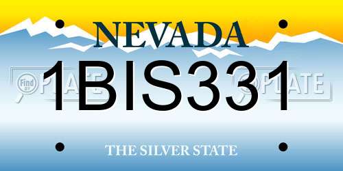 1BIS331 Nevada License Plate