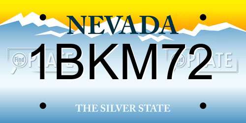 1BKM72 Nevada License Plate