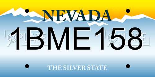 1BME158 Nevada License Plate