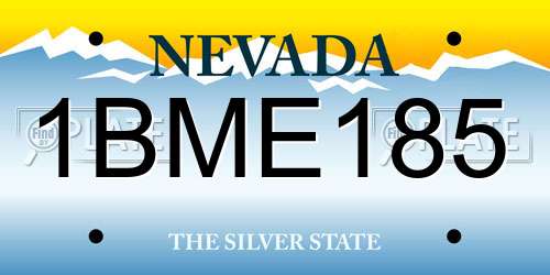 1BME185 Nevada License Plate