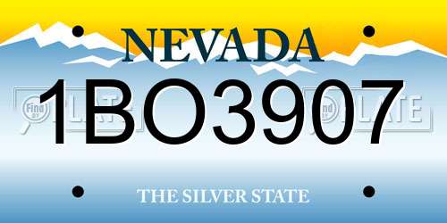 1BO3907 Nevada License Plate