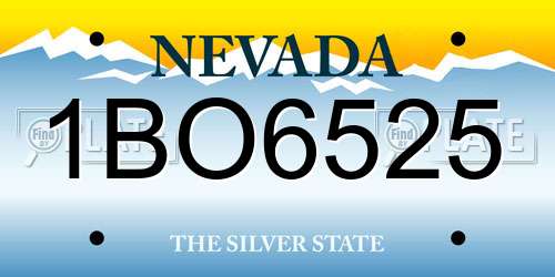 1BO6525 Nevada License Plate