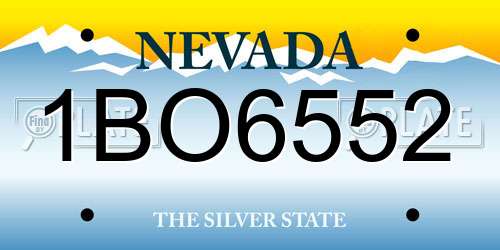 1BO6552 Nevada License Plate