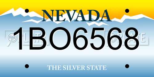 1BO6568 Nevada License Plate