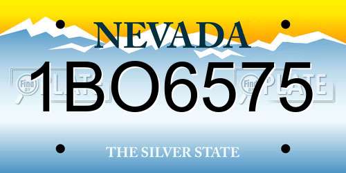 1BO6575 Nevada License Plate