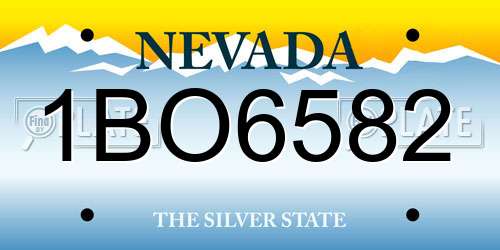 1BO6582 Nevada License Plate