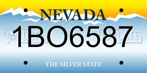 1BO6587 Nevada License Plate