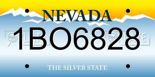 1BO6828 Nevada License Plate