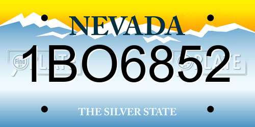 1BO6852 Nevada License Plate