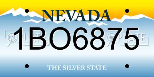 1BO6875 Nevada License Plate
