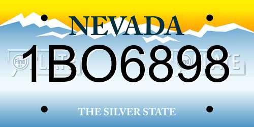1BO6898 Nevada License Plate