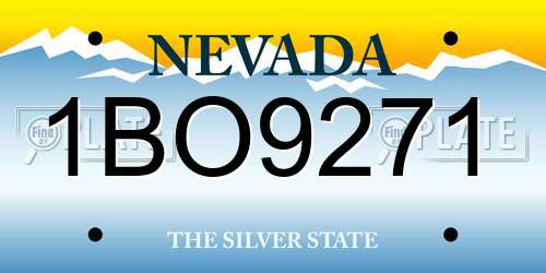 1BO9271 Nevada License Plate