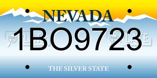 1BO9723 Nevada License Plate