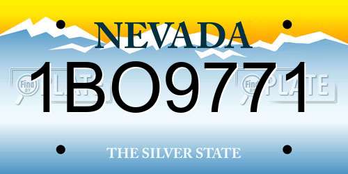 1BO9771 Nevada License Plate