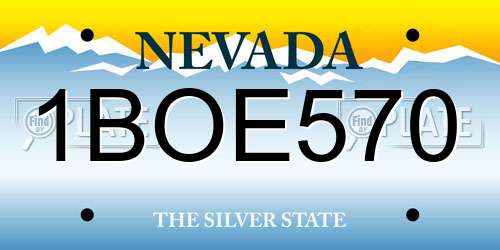 1BOE570 Nevada License Plate