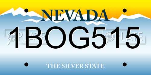 1BOG515 Nevada License Plate