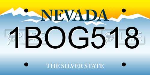 1BOG518 Nevada License Plate