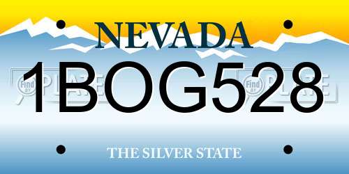 1BOG528 Nevada License Plate