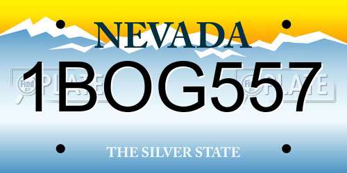1BOG557 Nevada License Plate
