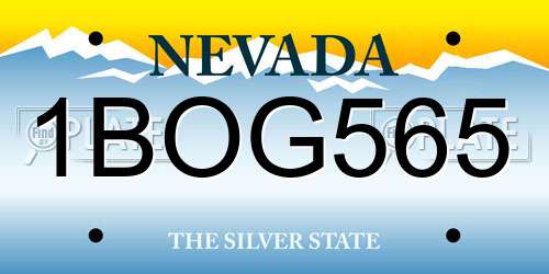 1BOG565 Nevada License Plate