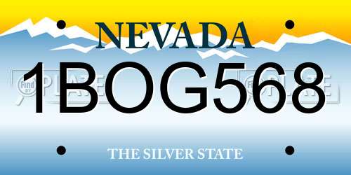 1BOG568 Nevada License Plate