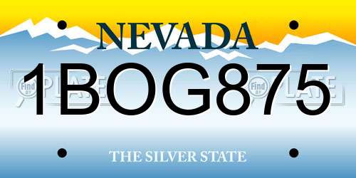 1BOG875 Nevada License Plate