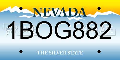 1BOG882 Nevada License Plate