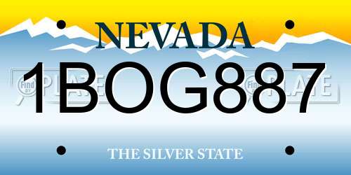 1BOG887 Nevada License Plate