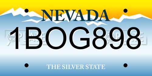 1BOG898 Nevada License Plate