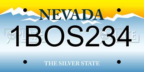 1BOS234 Nevada License Plate